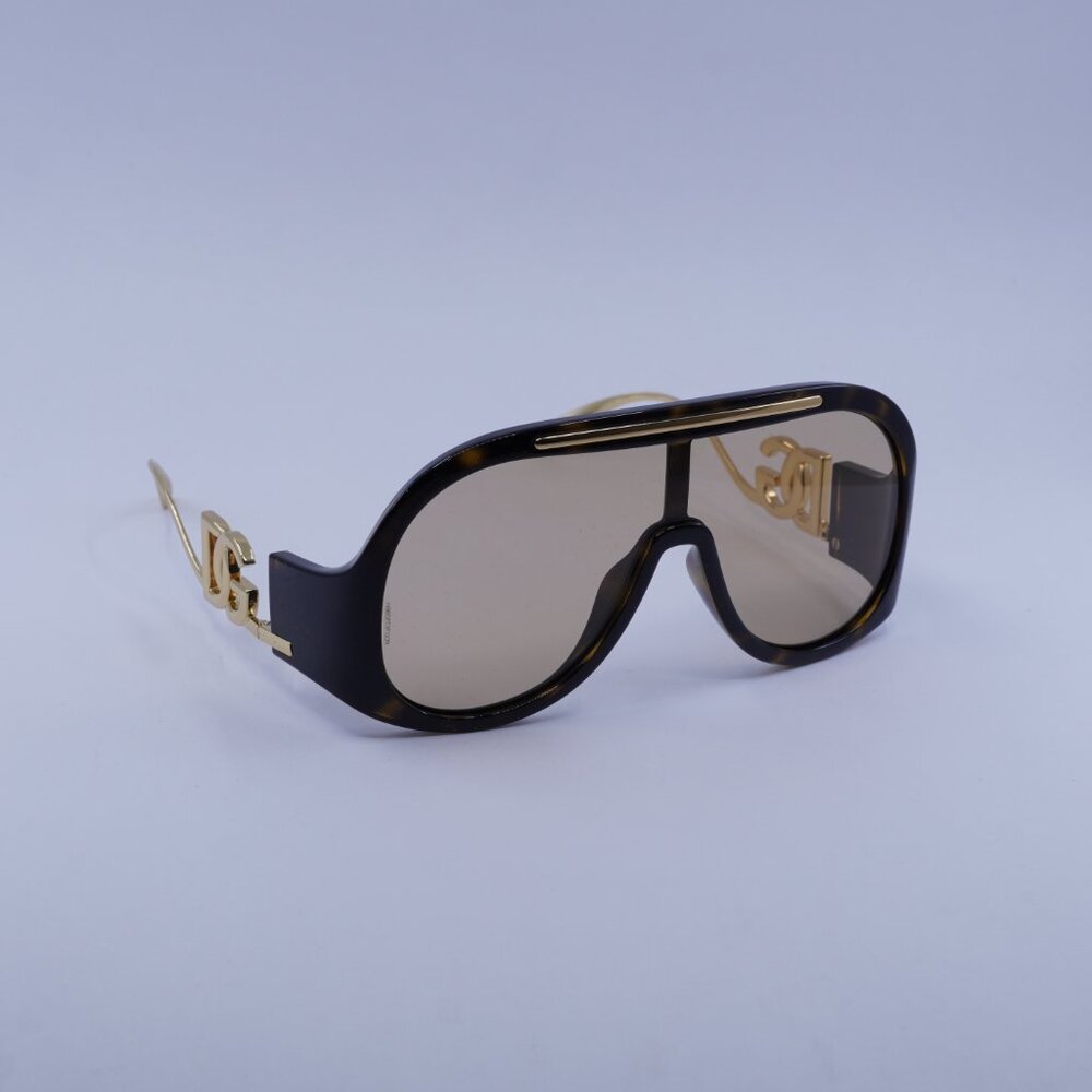Dolce & Gabbana DG6202 502/93 Sunglasses Havana/Gold Aviator Frame, Brown Lenses - Picture 3 of 10